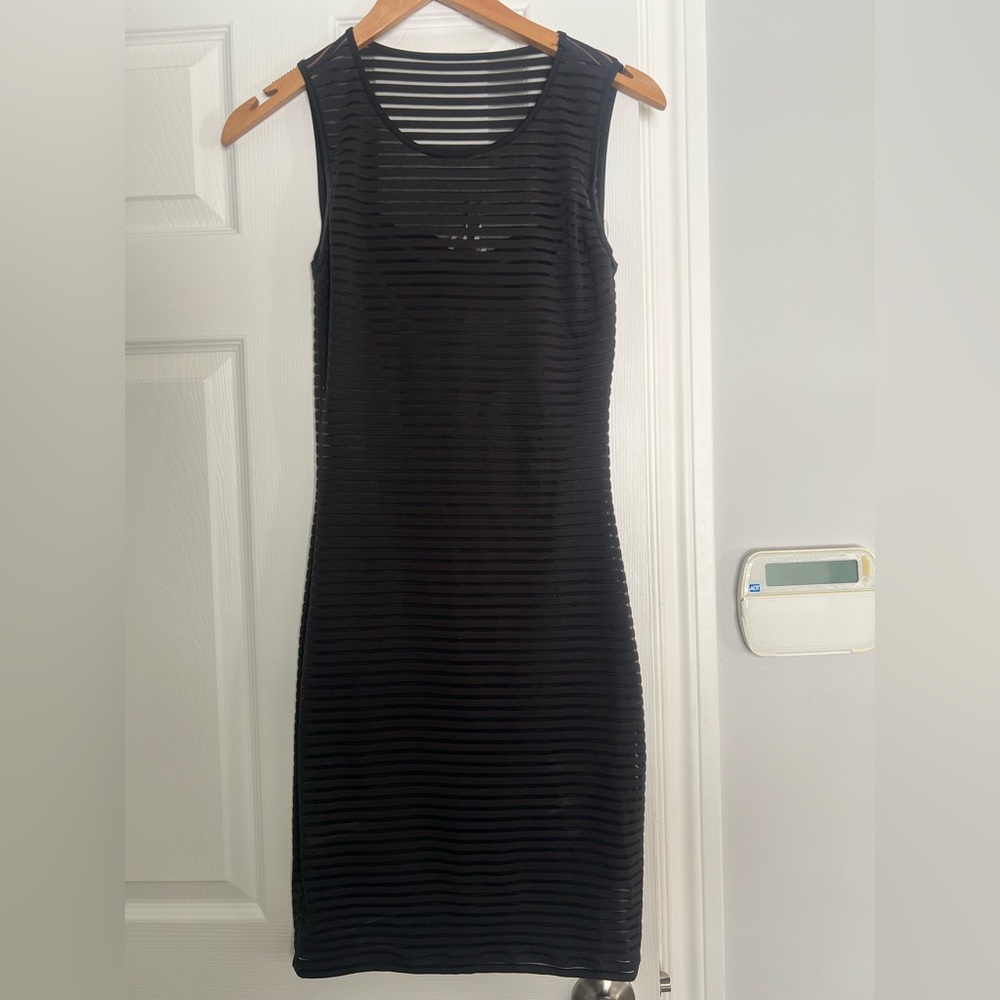 Dynamite Black Striped Midi Dress